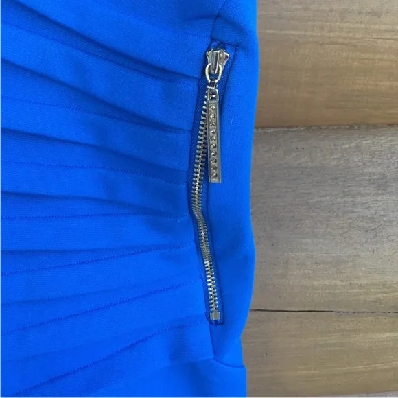 Ivanka Trump Vibrant Blue Pleated Mini Dress - Picture 3 of 5